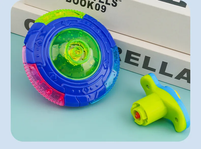 UFO Flashing Wing Spinning Top Kids Gyro Light Up Toy Kids LED Music Gyroscope Launcher Rotating Toys Fun Birthday Party Favors