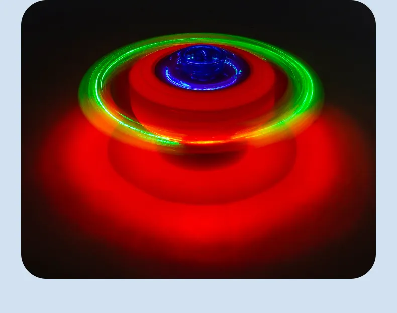 UFO Flashing Wing Spinning Top Kids Gyro Light Up Toy Kids LED Music Gyroscope Launcher Rotating Toys Fun Birthday Party Favors