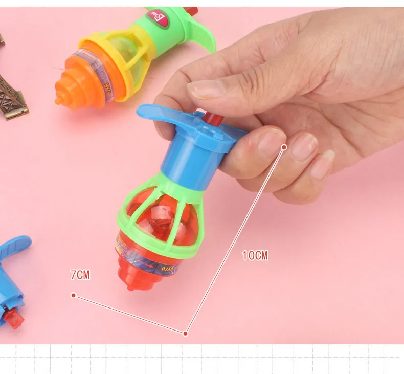 Light Up Spinning Tops Luminous Colorful Top Ejection Toy Classic Gyroscope Novelty Bulk Toys Party Favors for Kids Children