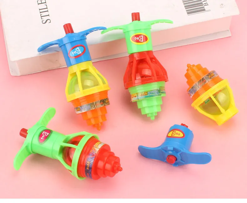 Light Up Spinning Tops Luminous Colorful Top Ejection Toy Classic Gyroscope Novelty Bulk Toys Party Favors for Kids Children