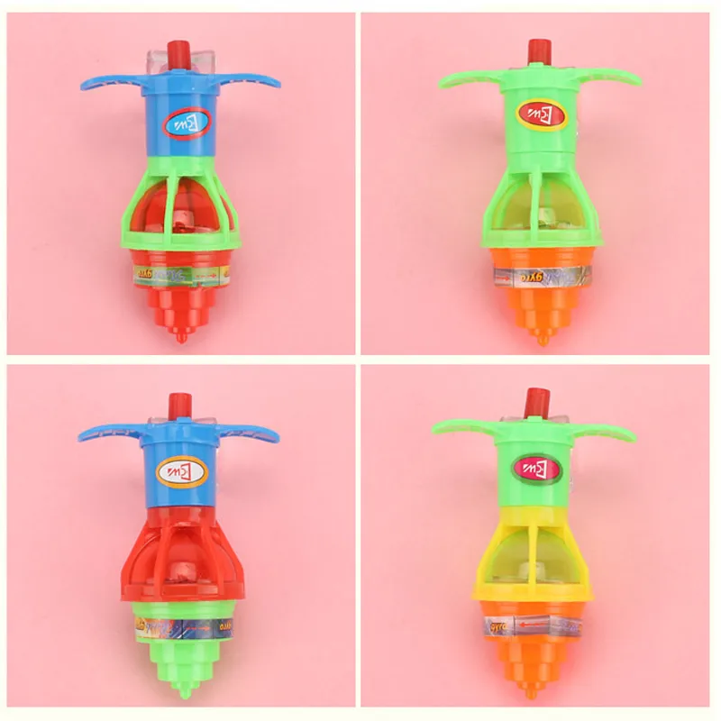 Light Up Spinning Tops Luminous Colorful Top Ejection Toy Classic Gyroscope Novelty Bulk Toys Party Favors for Kids Children