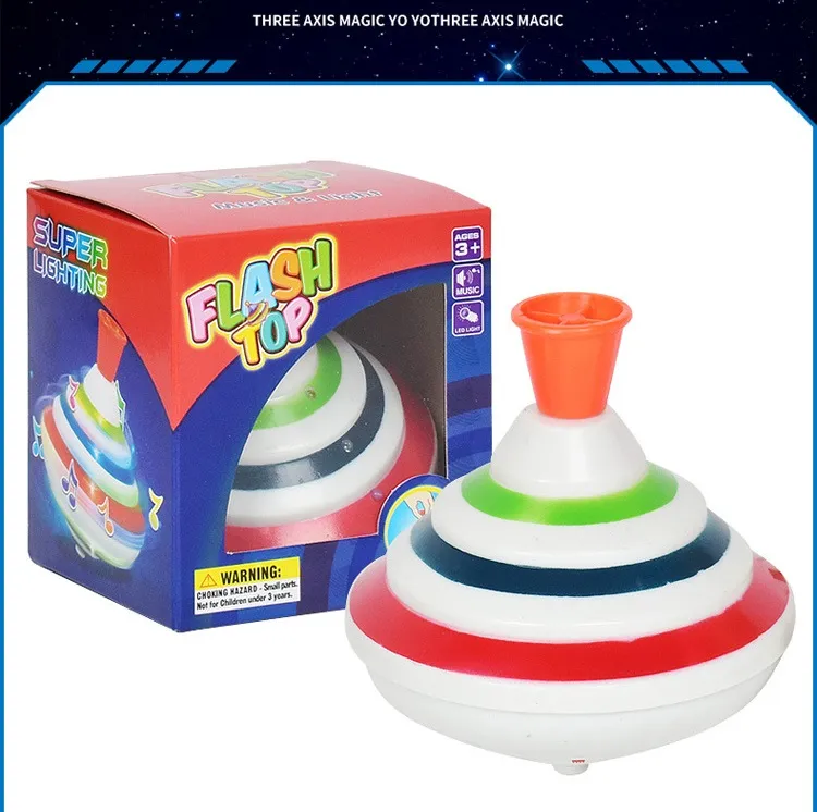Classic Magic Spinning Tops Toy Music Light Gyro Children's Toys with LED Flash Light Music for Kids Boy Birthday Gift Children
