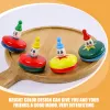 4 Pcs Wooden Spinning Top Tops Toys Mini Gyro Handmade Activity Gyroscopes Kids