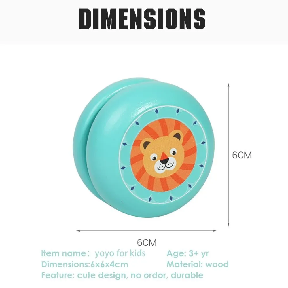 High Quality Wooden 2A Yoyo Ball Cartoon Gift Student Toys Durable Wear-resistant Developmental Toys Concentration