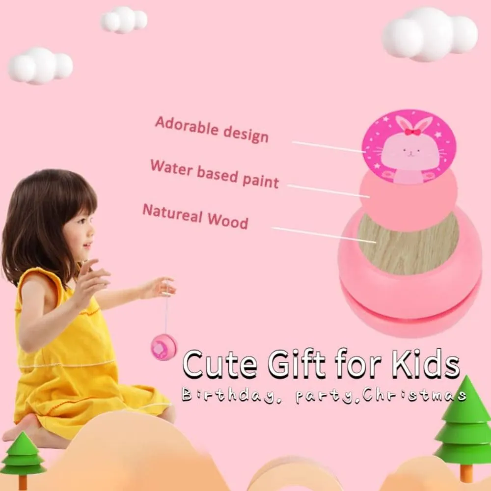 High Quality Wooden 2A Yoyo Ball Cartoon Gift Student Toys Durable Wear-resistant Developmental Toys Concentration