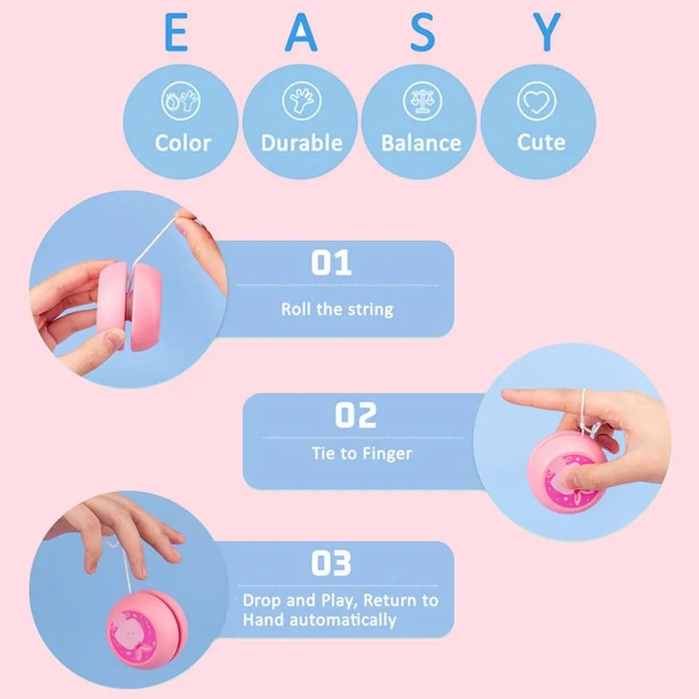 High Quality Wooden 2A Yoyo Ball Cartoon Gift Student Toys Durable Wear-resistant Developmental Toys Concentration