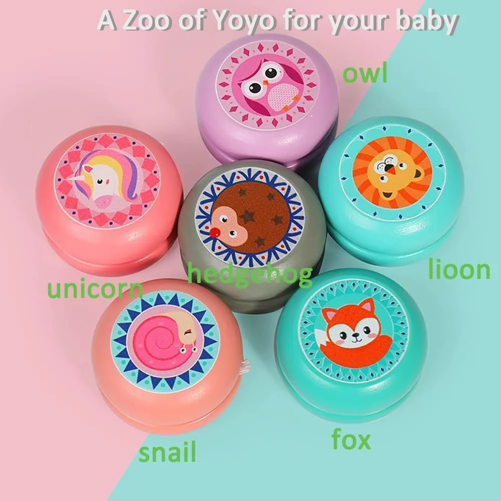 High Quality Wooden 2A Yoyo Ball Cartoon Gift Student Toys Durable Wear-resistant Developmental Toys Concentration