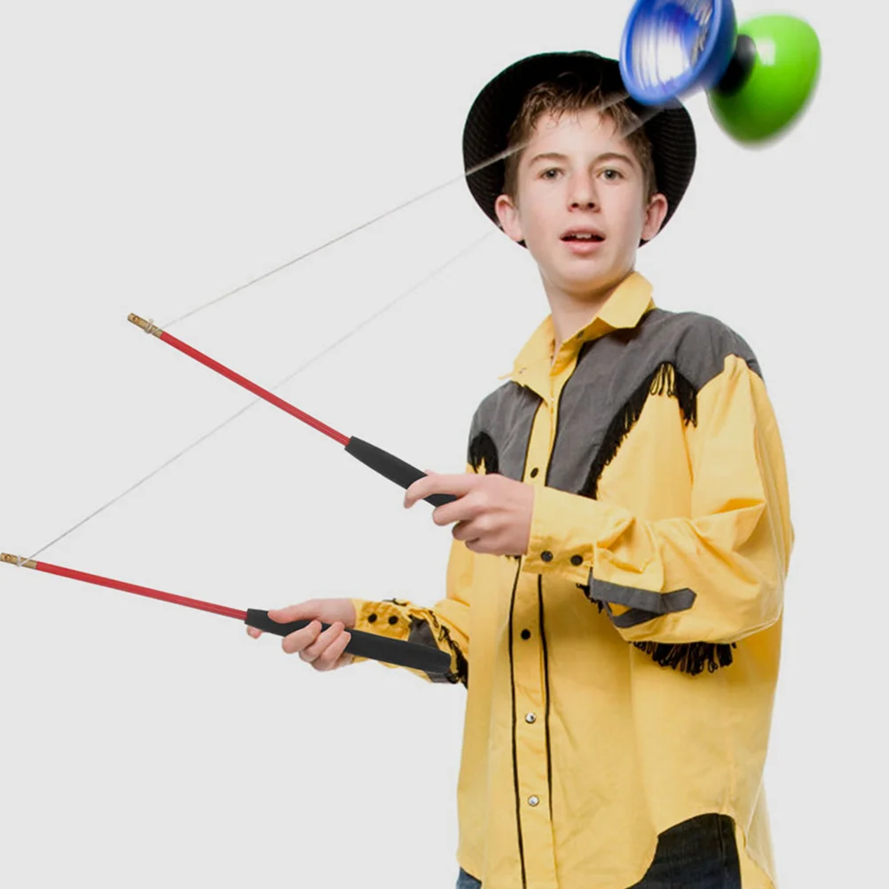 1Pair Non Slip Handle Diabolo Stick Chinese Diabolo Handsticks Juggling Stick YoYo Hobby Collectibles Glass Fiber Rod Copper