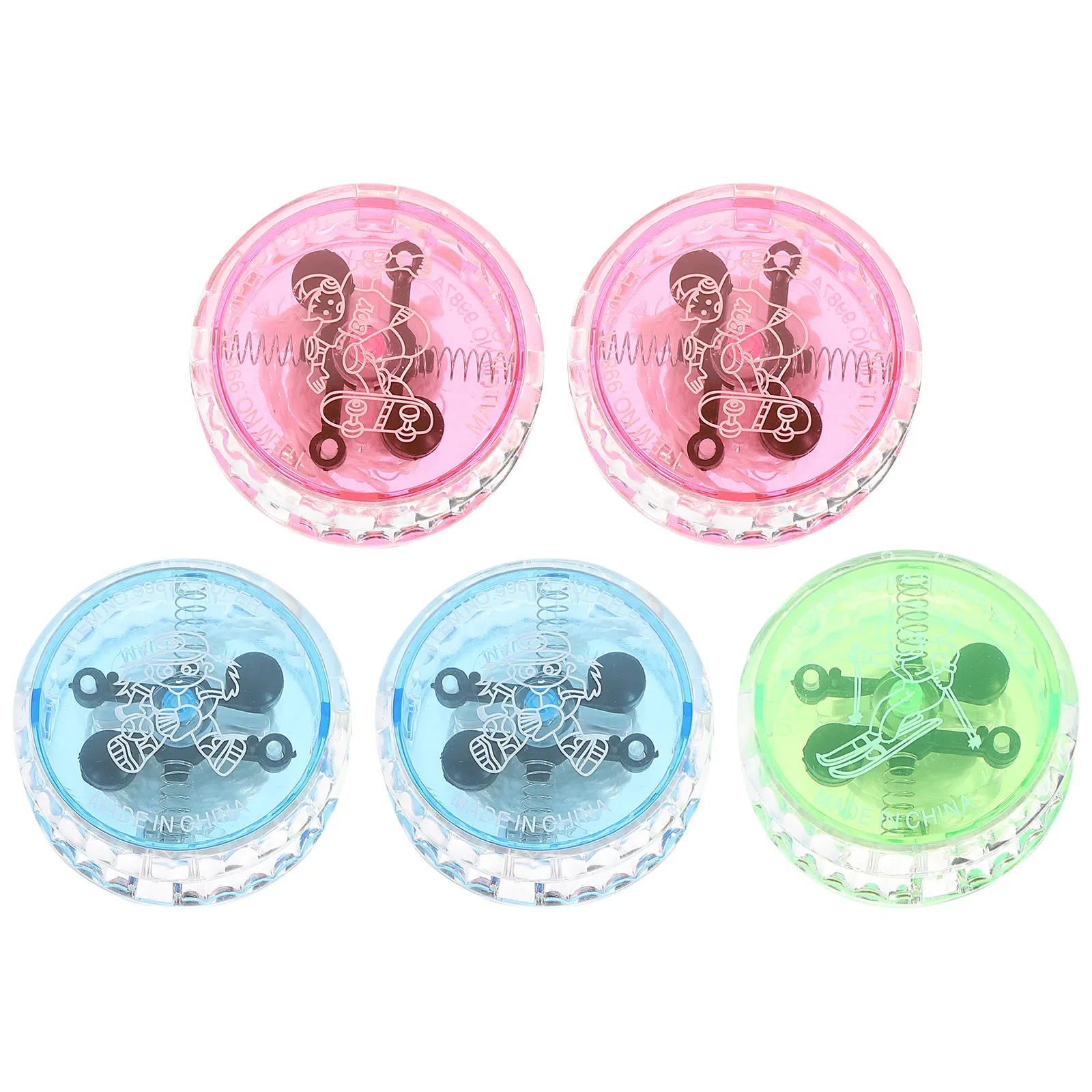 5 Pcs Glow Yo-yo Plastic Yoyo Beginners Responsive Ball Creative Toys Puzzle Child