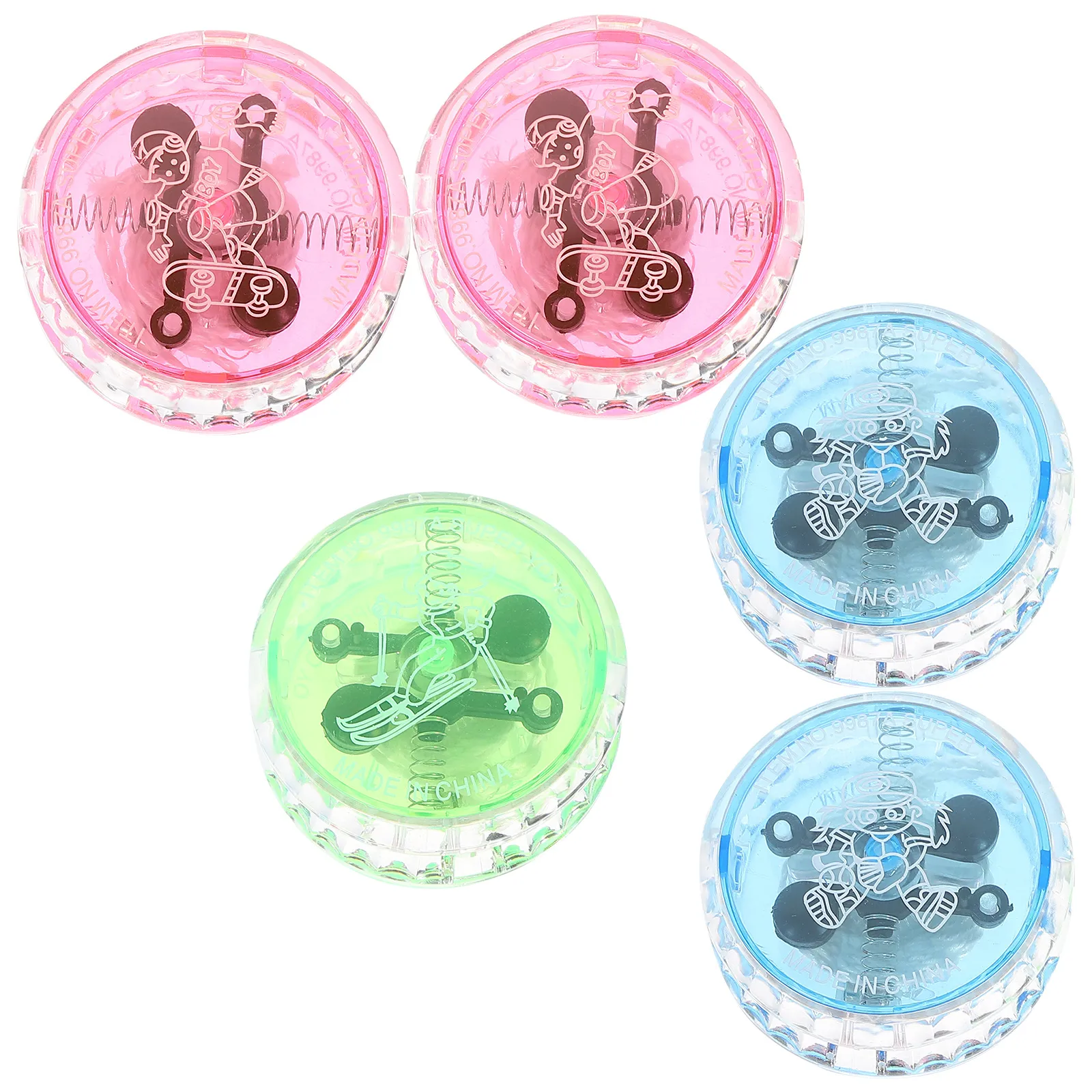 5 Pcs Glow Yo-yo Plastic Yoyo Beginners Responsive Ball Creative Toys Puzzle Child
