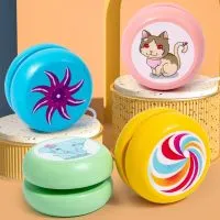 Fashion Wooden 2A Yoyo Toy Brainstorming Concentration Yoyo Ball Cartoon Beginner Developmental Toys Children