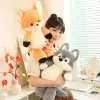 50cm New Kawaii Running Fox Wolf Plush Toys Cartoon Stuffed Animal Lovely Soft Cuddly Baby Plushie Doll Toy for Girls Gift Decor