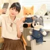 50cm New Kawaii Running Fox Wolf Plush Toys Cartoon Stuffed Animal Lovely Soft Cuddly Baby Plushie Doll Toy for Girls Gift Decor