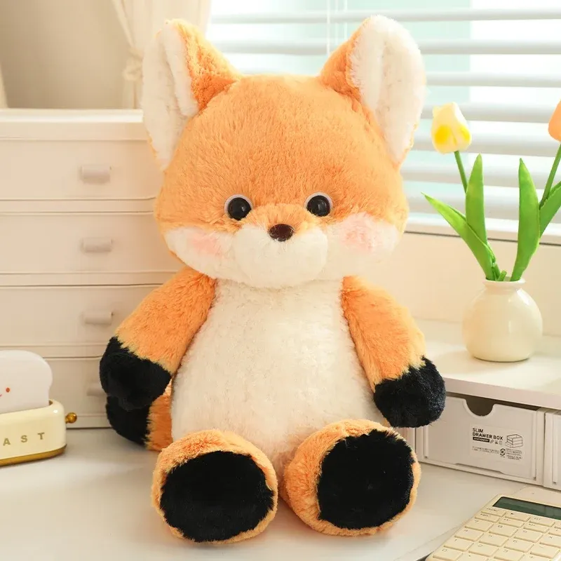 50cm New Kawaii Running Fox Wolf Plush Toys Cartoon Stuffed Animal Lovely Soft Cuddly Baby Plushie Doll Toy for Girls Gift Decor