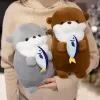 1pc New Otter Hug Fish Plush Toys Stuffed Wild Animal Cartoon Dolls Soft Sloth Throw Pillow Christmas Birthday Gift for Kids