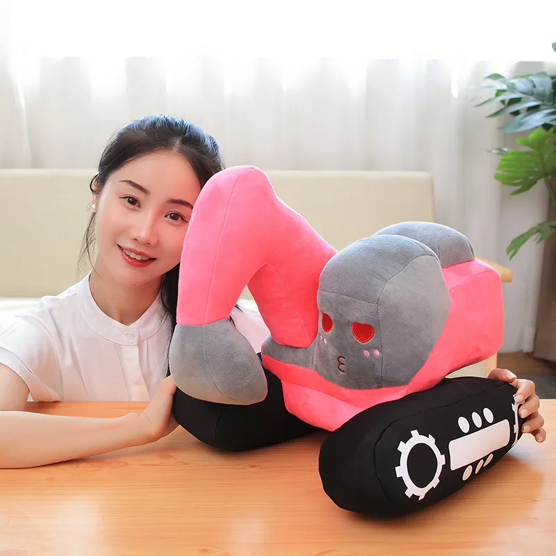 New 26/38cm Creative Excavator Plush Toys Stuffed Soft Machine Plush Pillow Kawaii Home Decorative Boys Kids Birthday Gifts