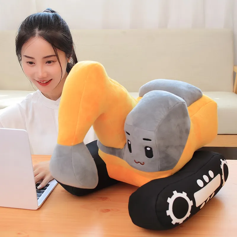 New 26/38cm Creative Excavator Plush Toys Stuffed Soft Machine Plush Pillow Kawaii Home Decorative Boys Kids Birthday Gifts