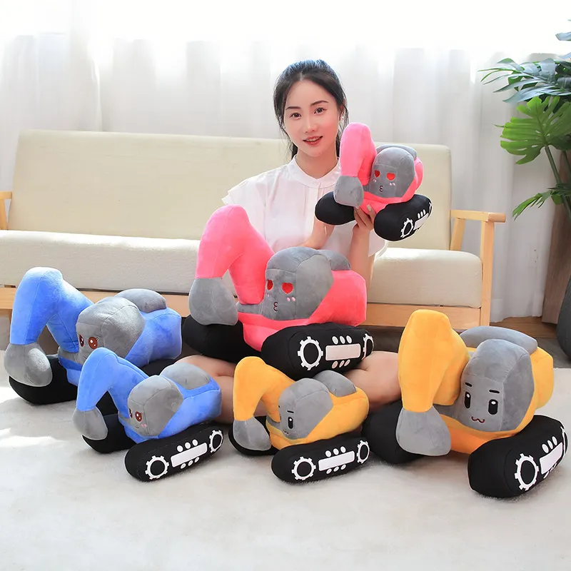 New 26/38cm Creative Excavator Plush Toys Stuffed Soft Machine Plush Pillow Kawaii Home Decorative Boys Kids Birthday Gifts