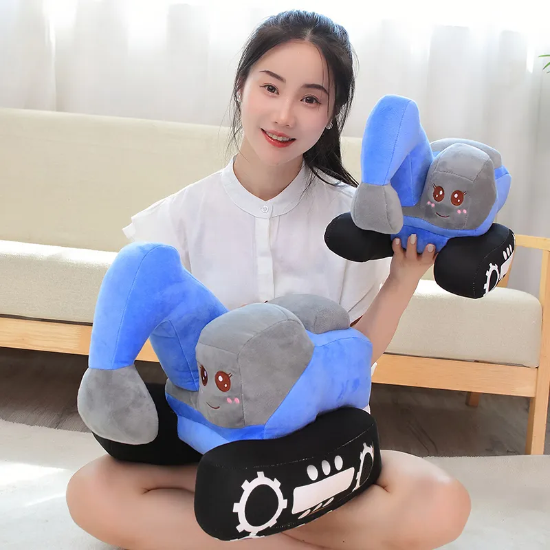 New 26/38cm Creative Excavator Plush Toys Stuffed Soft Machine Plush Pillow Kawaii Home Decorative Boys Kids Birthday Gifts