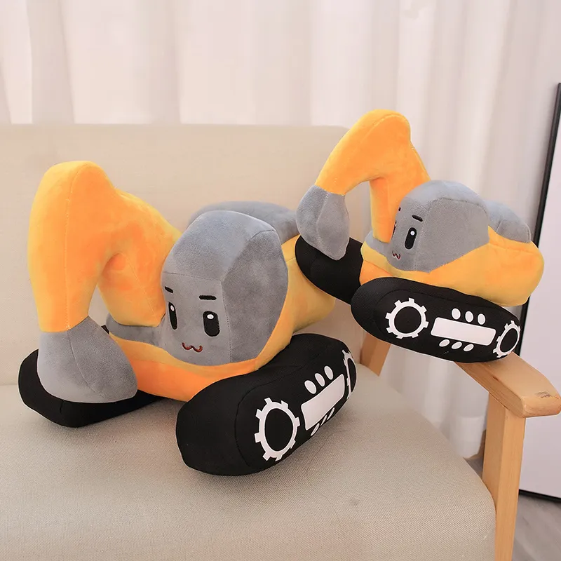 New 26/38cm Creative Excavator Plush Toys Stuffed Soft Machine Plush Pillow Kawaii Home Decorative Boys Kids Birthday Gifts