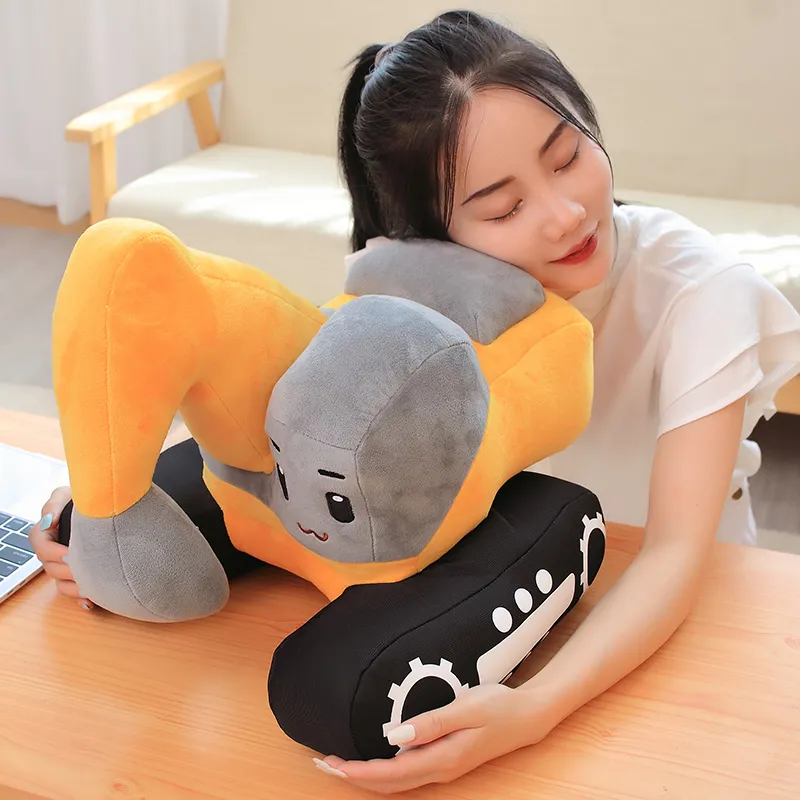 New 26/38cm Creative Excavator Plush Toys Stuffed Soft Machine Plush Pillow Kawaii Home Decorative Boys Kids Birthday Gifts