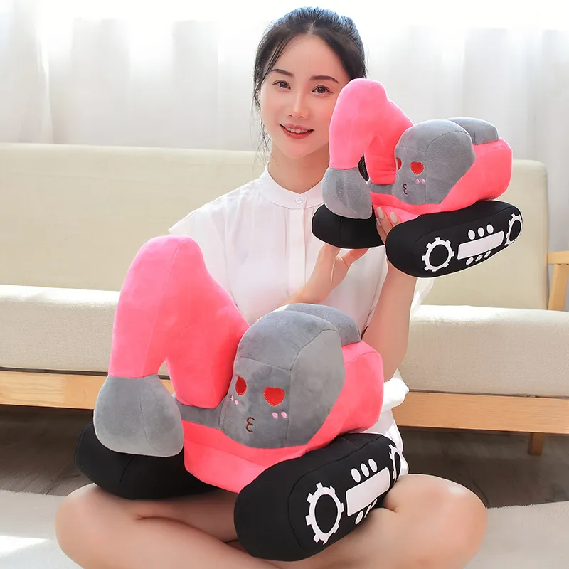 New 26/38cm Creative Excavator Plush Toys Stuffed Soft Machine Plush Pillow Kawaii Home Decorative Boys Kids Birthday Gifts
