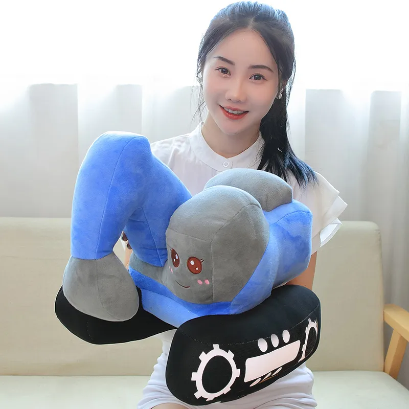 New 26/38cm Creative Excavator Plush Toys Stuffed Soft Machine Plush Pillow Kawaii Home Decorative Boys Kids Birthday Gifts