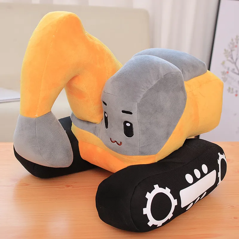 New 26/38cm Creative Excavator Plush Toys Stuffed Soft Machine Plush Pillow Kawaii Home Decorative Boys Kids Birthday Gifts