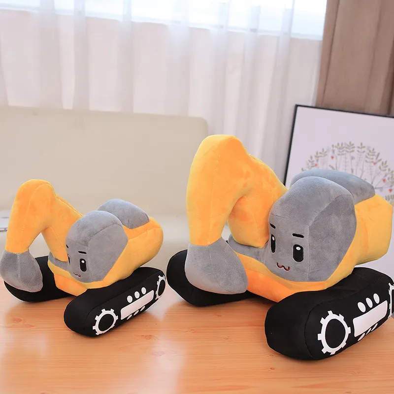 New 26/38cm Creative Excavator Plush Toys Stuffed Soft Machine Plush Pillow Kawaii Home Decorative Boys Kids Birthday Gifts