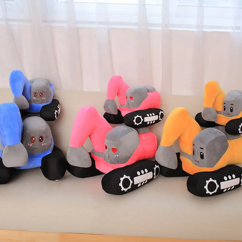 New 26/38cm Creative Excavator Plush Toys Stuffed Soft Machine Plush Pillow Kawaii Home Decorative Boys Kids Birthday Gifts