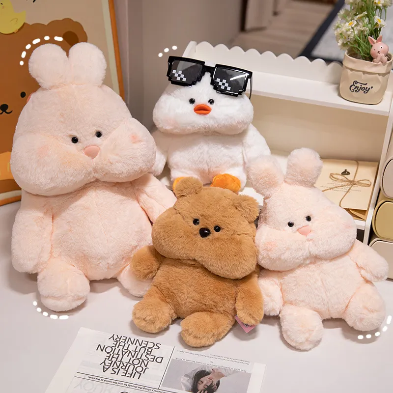 Cartoon 23-45cm Cute Series Pink Rabbit Duck Bear Plush Toys Bear Soft Dolls  Animal Stuffed Plush Birthday Gifts For Girls