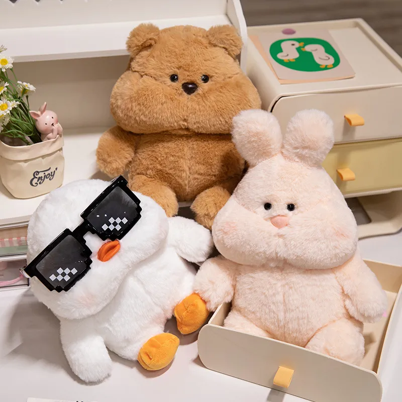 Cartoon 23-45cm Cute Series Pink Rabbit Duck Bear Plush Toys Bear Soft Dolls  Animal Stuffed Plush Birthday Gifts For Girls