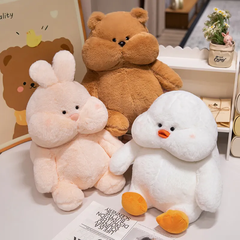 Cartoon 23-45cm Cute Series Pink Rabbit Duck Bear Plush Toys Bear Soft Dolls  Animal Stuffed Plush Birthday Gifts For Girls