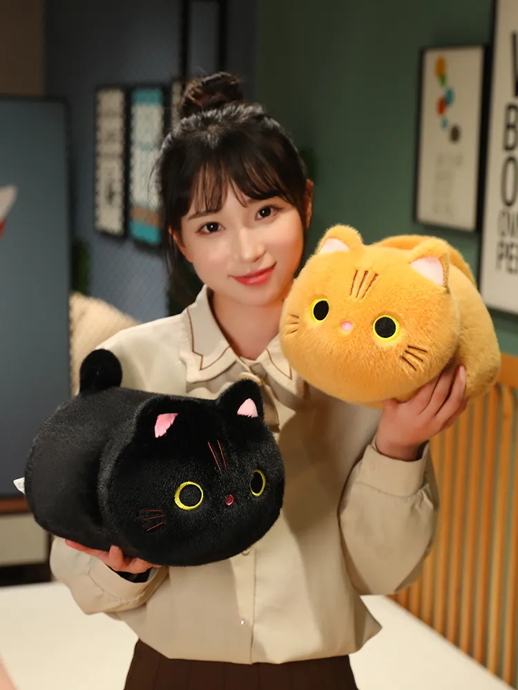 25-50CM Cartoon Kawaii Cat Stuffed Animal Plush Toy Lovely Cat Doll Children's Sleep Pillow Christmas Kawaii Decorative Gifts