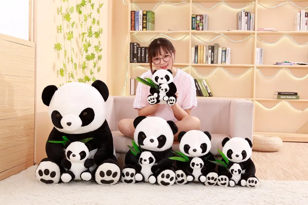 New Plush Panda Toys Cute Stuffed Animal Doll Mother And Son Toy Gift for Children Friends Girls  Home Decor Christmas Gift