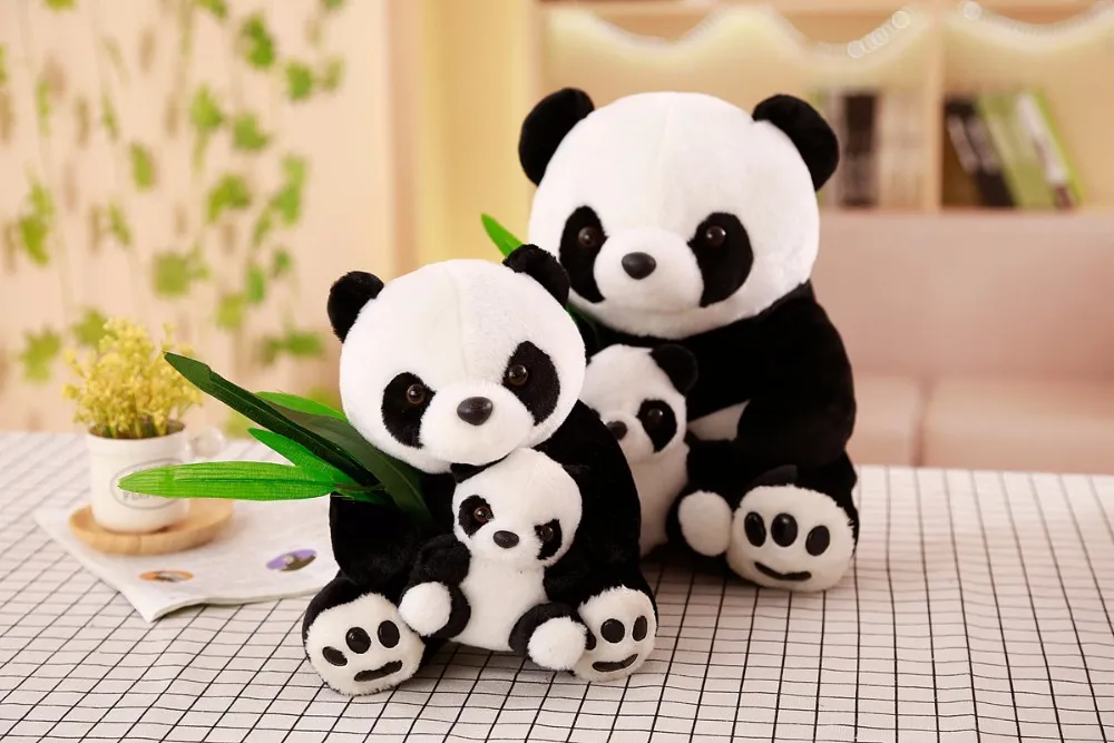 New Plush Panda Toys Cute Stuffed Animal Doll Mother And Son Toy Gift for Children Friends Girls  Home Decor Christmas Gift