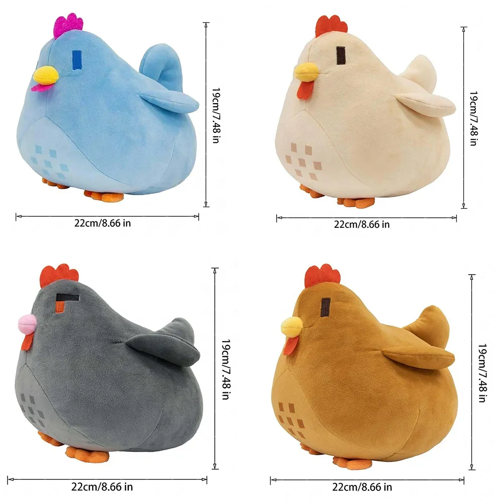 22cm Adorable Stardew Valley Chicken Plush Toys Soft Stuffed Animal Pillow Kids Toys Christmas Gifts Home Decoration