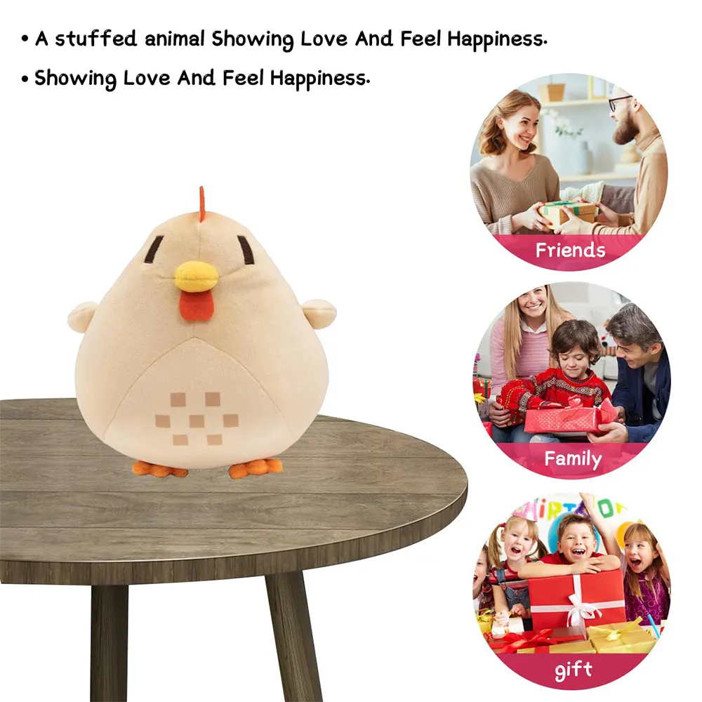 22cm Adorable Stardew Valley Chicken Plush Toys Soft Stuffed Animal Pillow Kids Toys Christmas Gifts Home Decoration