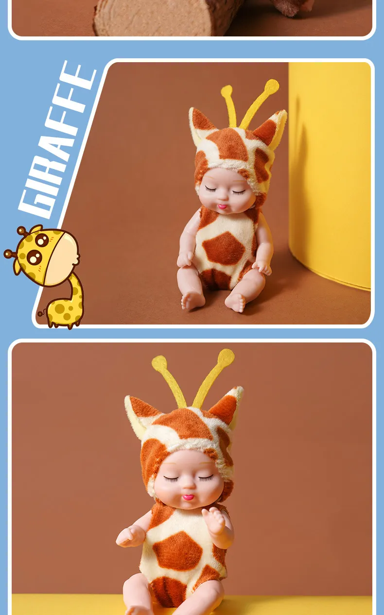 1PCS Simulation Princess Dolls Toy Mini Cute Sleeping Baby Series Doll Cartoon Animal Toy For Kids Kawaii Dolls Girl's Gift