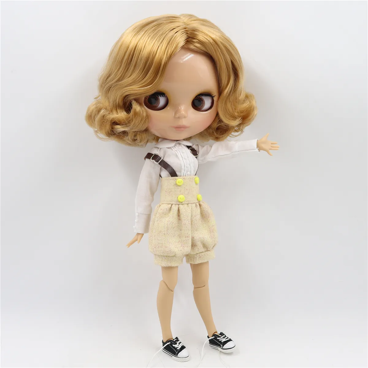 ICY DBS Blyth Doll 1/6 bjd toy joint body tan skin doll 30cm shiny face for DIY custom doll