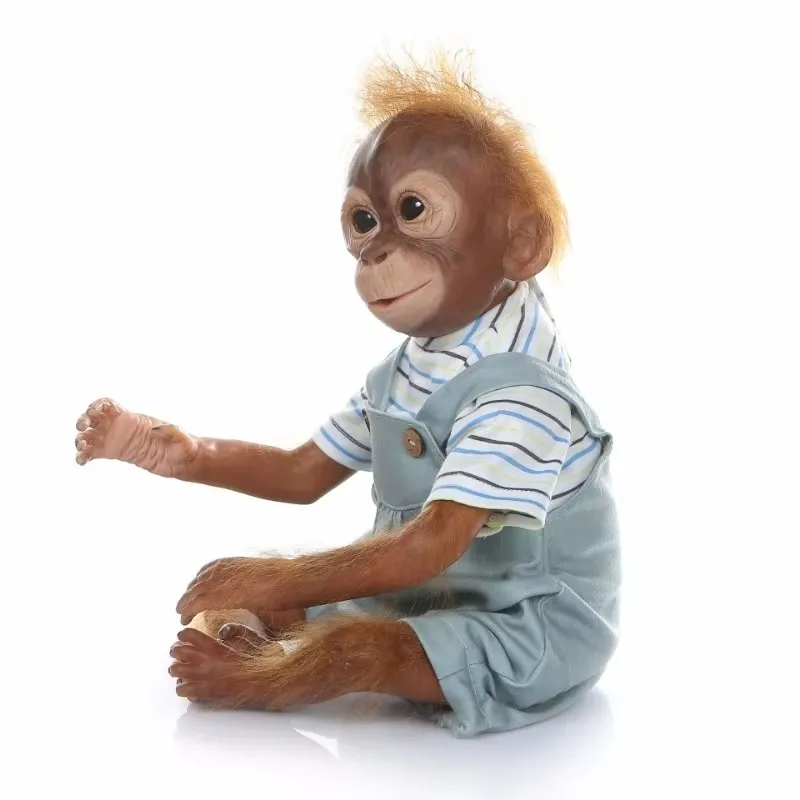 55CM Realistic Monkey Reborn Doll Soft Cloth Body Boy Girl Toddler Companion Playing House Toy Christmas New Year Gift