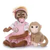 55CM Realistic Monkey Reborn Doll Soft Cloth Body Boy Girl Toddler Companion Playing House Toy Christmas New Year Gift