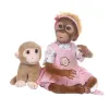 55CM Realistic Monkey Reborn Doll Soft Cloth Body Boy Girl Toddler Companion Playing House Toy Christmas New Year Gift
