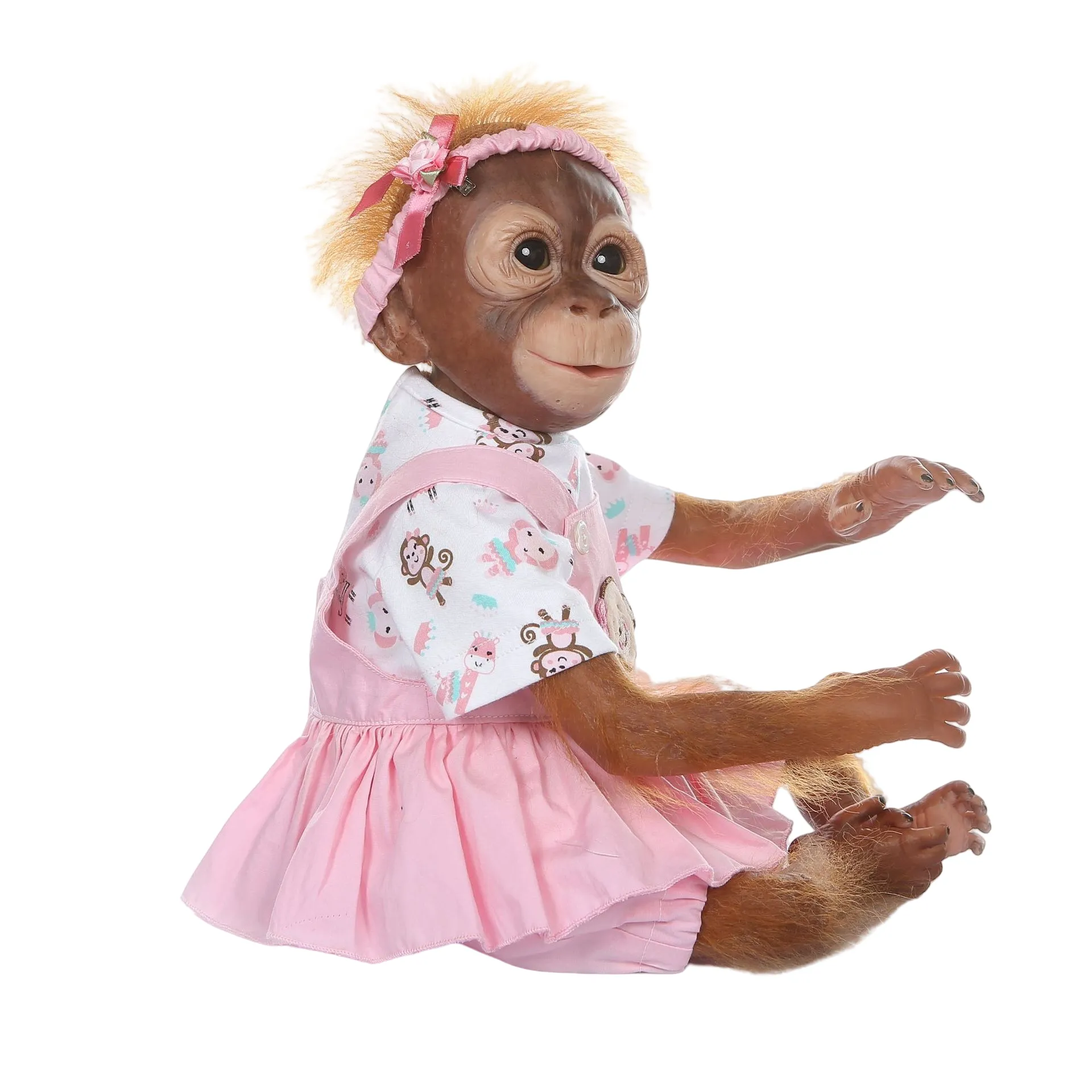 55CM Realistic Monkey Reborn Doll Soft Cloth Body Boy Girl Toddler Companion Playing House Toy Christmas New Year Gift