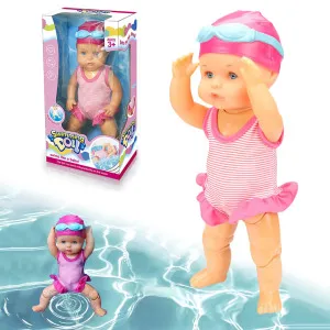 Swimming Doll Waterproof Doll with Movable Joint Battery Powered Detachable Suit Cute Realistic Doll Baby Doll Kids Bathroom Toy