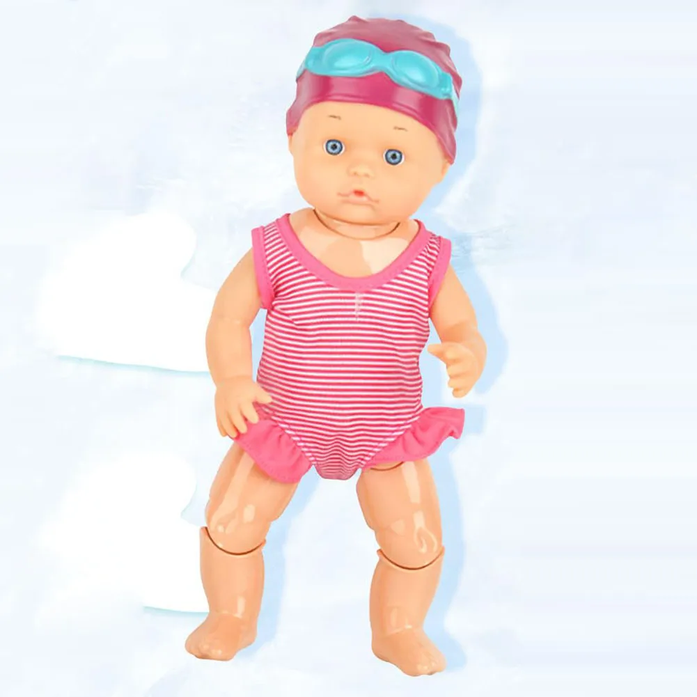 Swimming Doll Waterproof Doll with Movable Joint Battery Powered Detachable Suit Cute Realistic Doll Baby Doll Kids Bathroom Toy