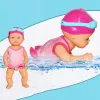 Swimming Doll Waterproof Doll with Movable Joint Battery Powered Detachable Suit Cute Realistic Doll Baby Doll Kids Bathroom Toy