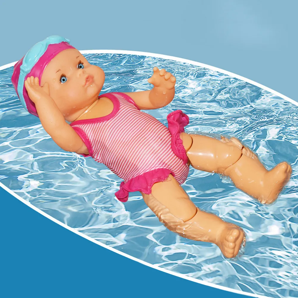 Swimming Doll Waterproof Doll with Movable Joint Battery Powered Detachable Suit Cute Realistic Doll Baby Doll Kids Bathroom Toy