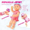 Swimming Doll Waterproof Doll with Movable Joint Battery Powered Detachable Suit Cute Realistic Doll Baby Doll Kids Bathroom Toy