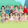 1pc Mini Cute Doll Girl Simulation Princess Costume Doll Model Random style Accompanies Doll With Movable Joints